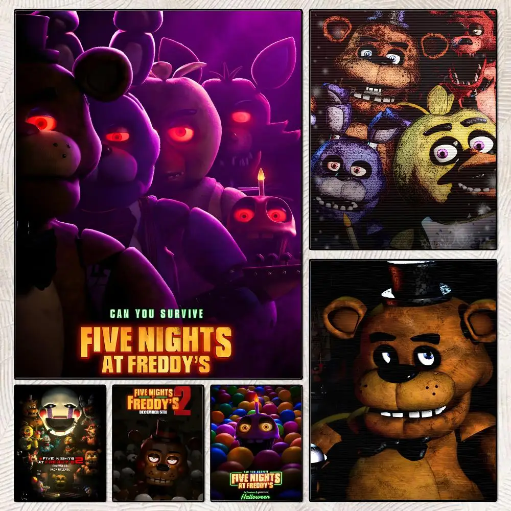 Game F-Five Nights At Freddy Poster Decorative Wall Art Stickers Mural For Home Living Room Hallway Decor Gift