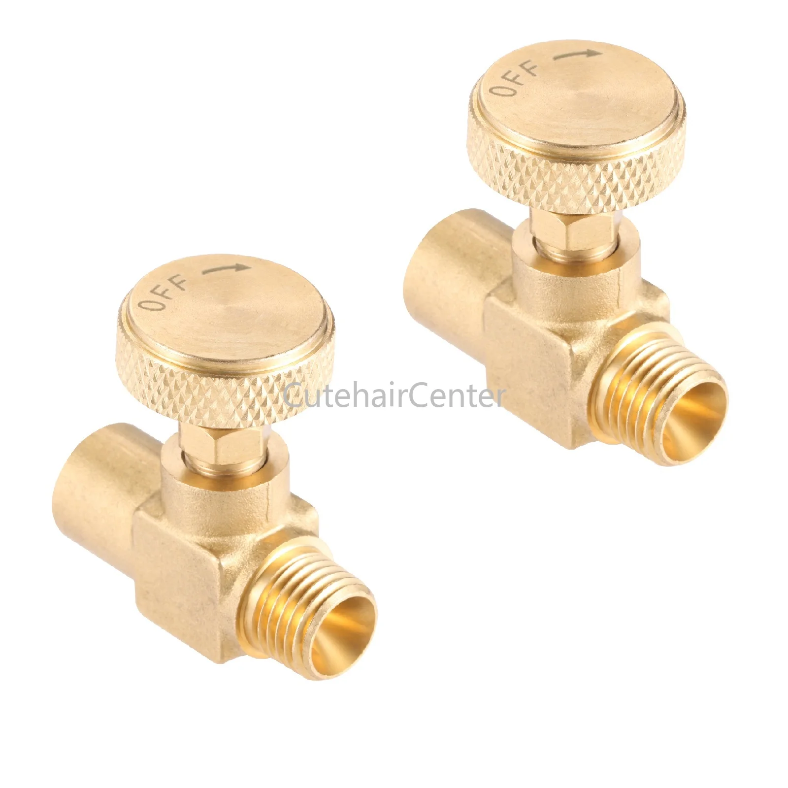 

2pcs/set 1/4" Female NPT X 1/4" Male Brass Needle Valve NPT High Pressure Propane LPG Gas Flow Regulate Control Open/Close