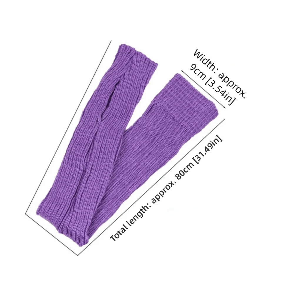 الإناث Legwear 80 سنتيمتر تدفئة الساق بلون محبوك الجوارب فضفاضة مادة الصوف الشتاء الدفء التمهيد الجوارب النساء الفتيات #6