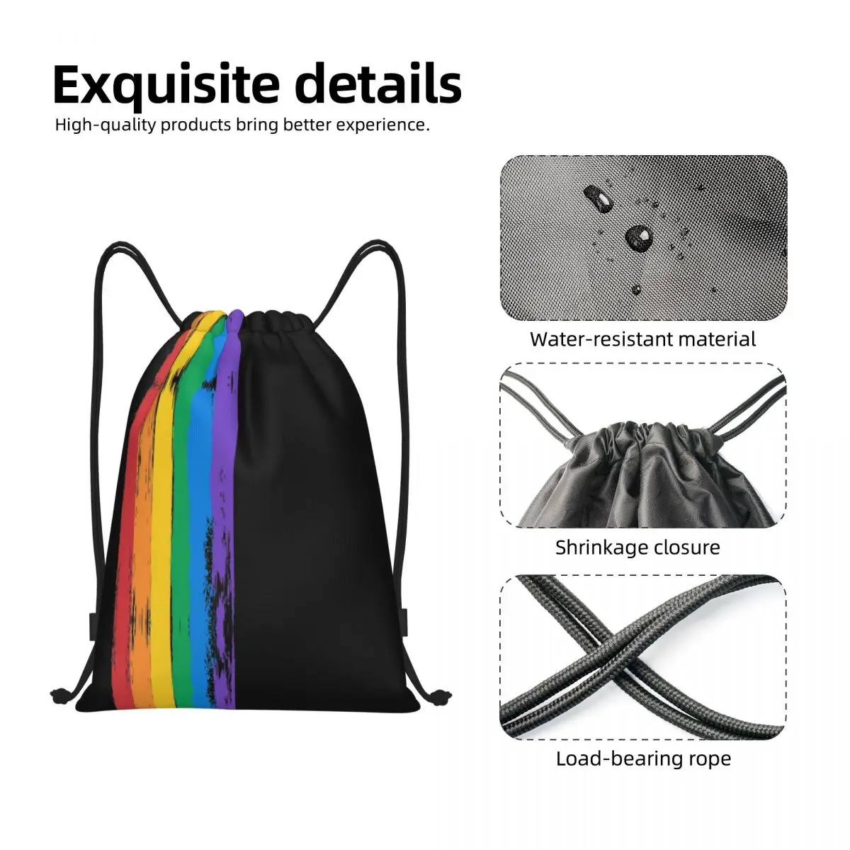 Custom Flag LGBT Drawstring Bag for Training Yoga Backpacks Men Women Gay Pride Lesbian Sports Gym Sackpack