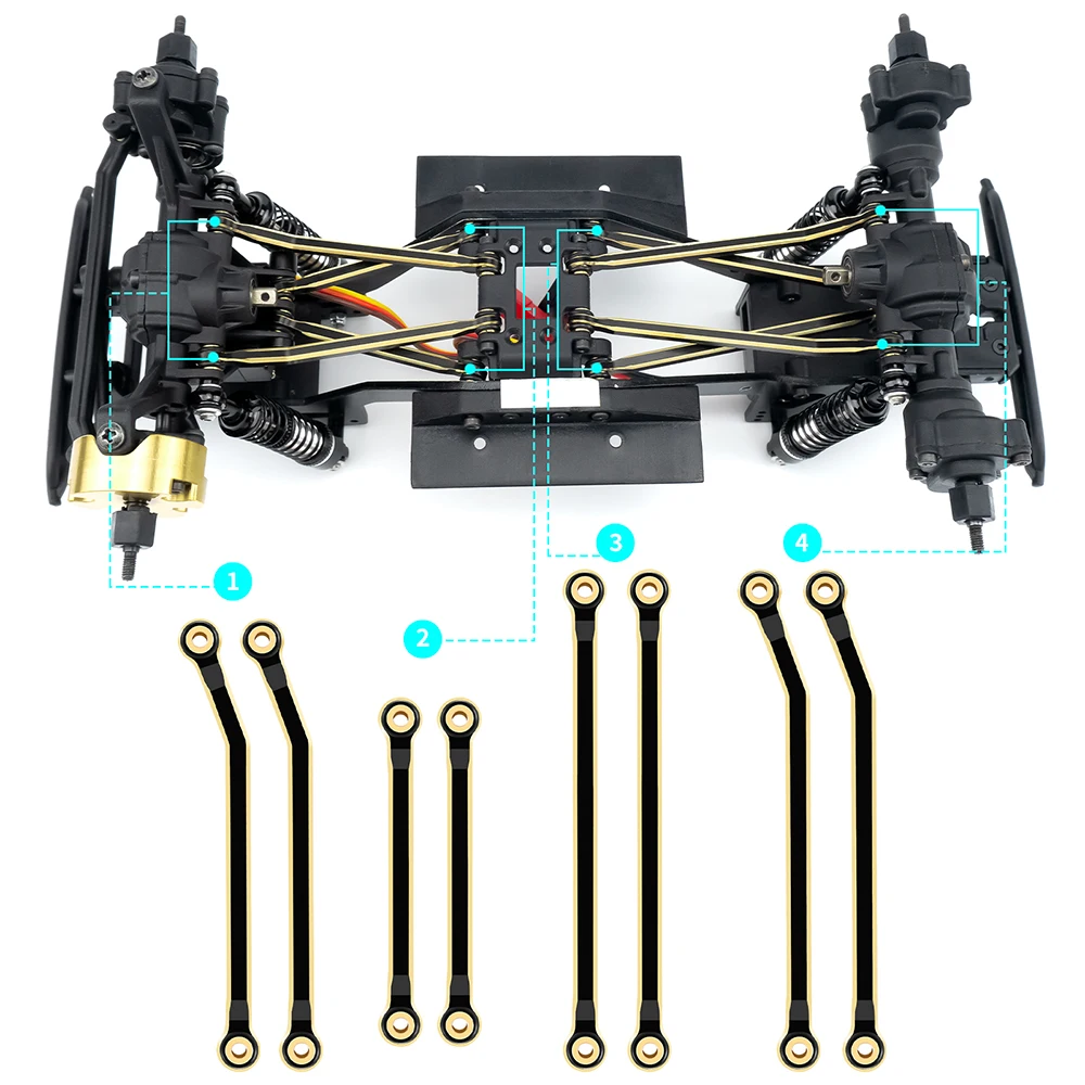 YEAHRUN غطاء المحور المعدني كأس التوجيه كتل العجلات الربط الهيكل لوحة التزلج ل 1/18 RedCat صعود أجزاء مطورة