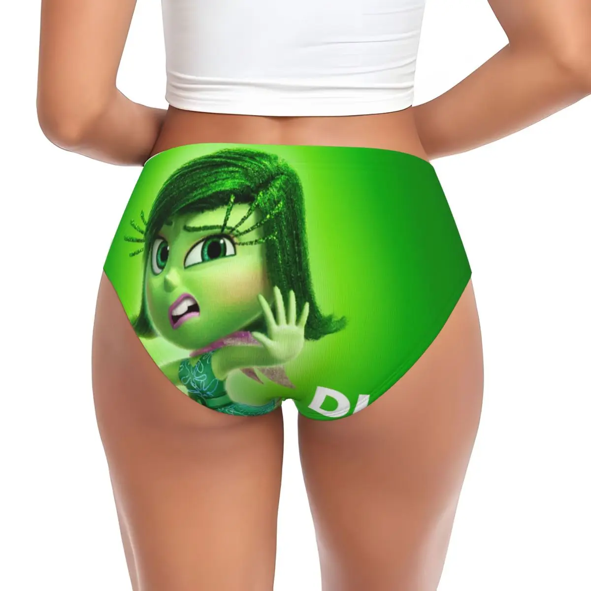 Custom Women Inside Out Disgust Anime Cartoon Brief Panties Female Comfort Underwear Underpants