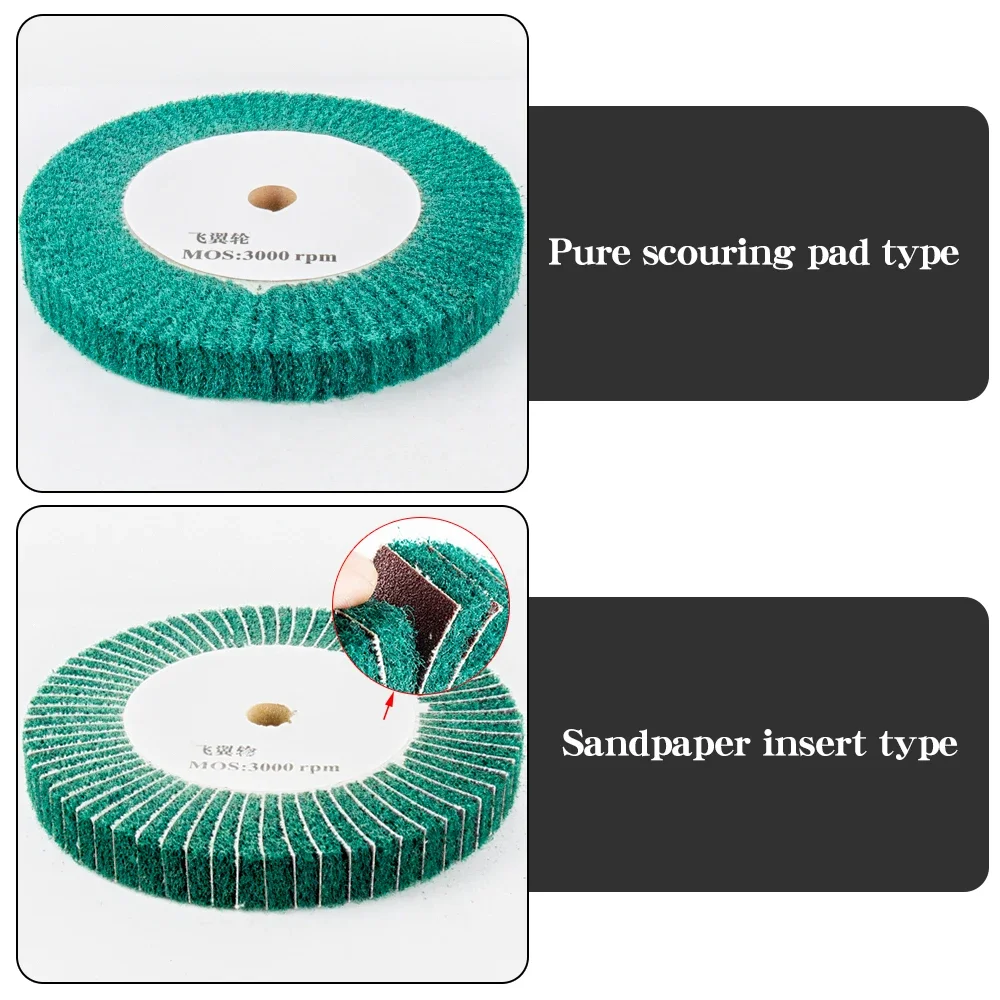1pc 100/125/150/200/250/300mm Nylon Polishing Mop Brush Drawing Deburring Drum Wheel for Stainless Steel Thickness 25mm 1inch
