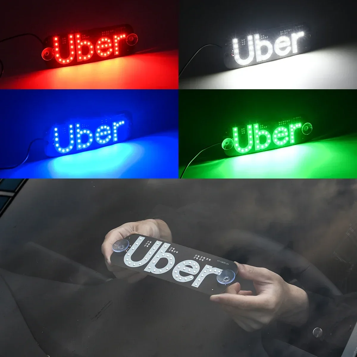 Luz LED de señal para coches UBER, luz colorida con logotipo de UBER, lámpara LED de ambiente para Halloween, lámpara de advertencia, luz de ambiente RGB, nueva Amagi