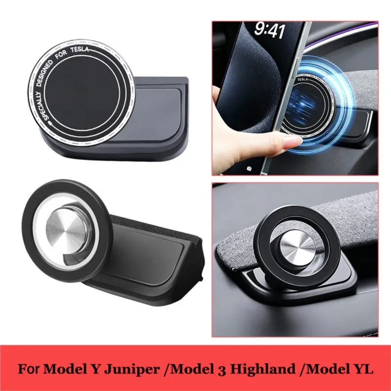 Suporte Magnético Forte Magsafe para Celular Tesla Model Y Juniper Model 3 2025 2026 - Suporte de Navegação e Acessórios Automotivos