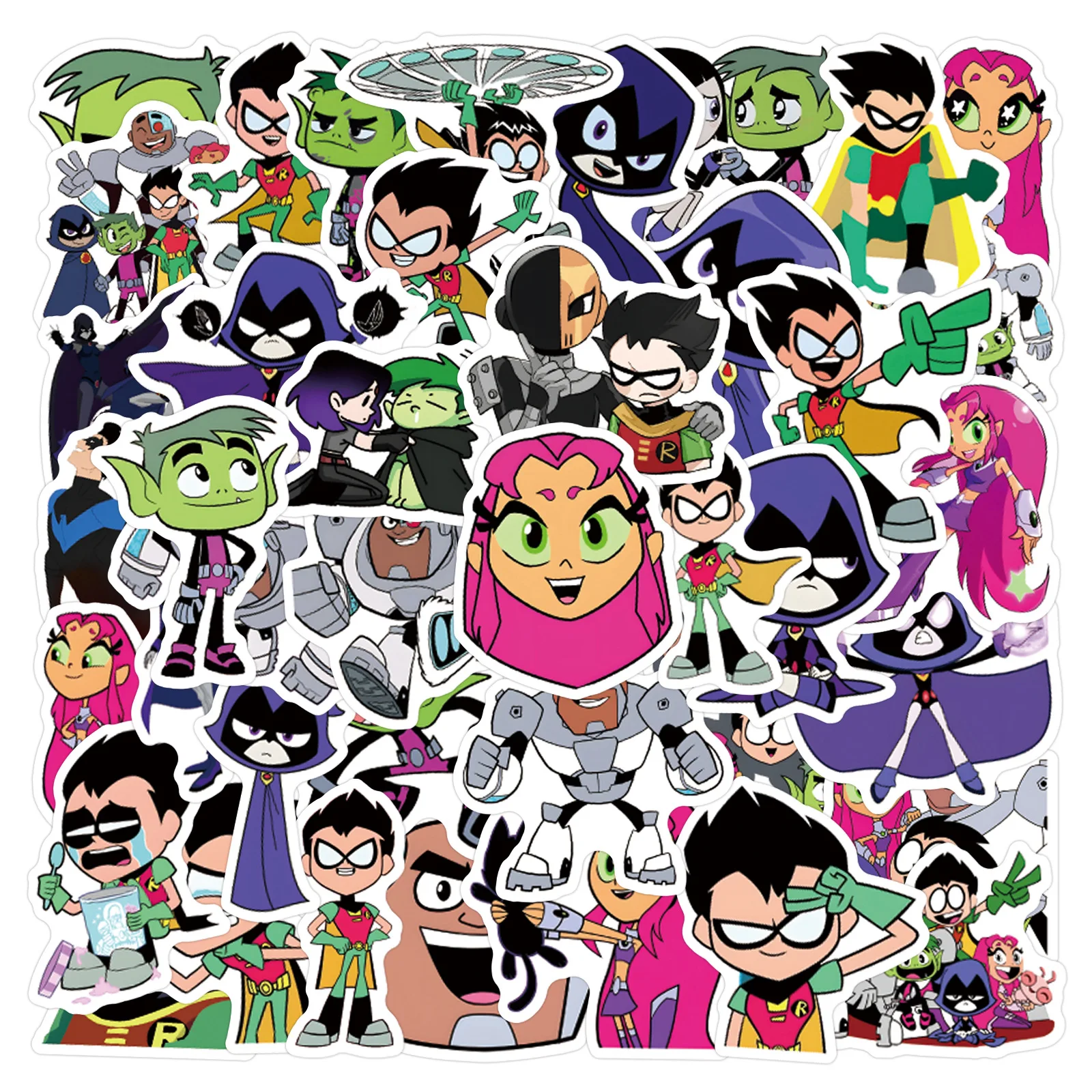 10/30/60PCS Cartoon Teen Titan Sticker Superhero Decal Kids DIY Skateboard Guitar Laptop Phone Funny PVC Waterproof Graffiti Toy