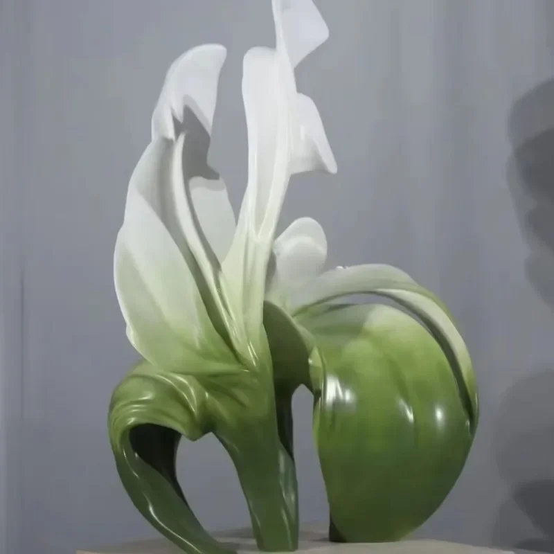 Green gradual change fiberglass sculpture modern, luxury hotel decorative sculpture