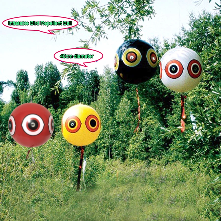 3pcs 40cm Diameter Orchard Anti Bird Repellent Balloons Inflatable Scare Eye Beach Ball Outdoor Garden Pool Yacht Repeller Pest