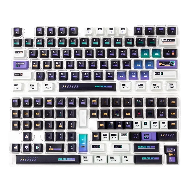 Morse Code Keycaps PBT Keycaps Original Height Keyboard Keycaps Five-Sided Sublimation 144 Keys