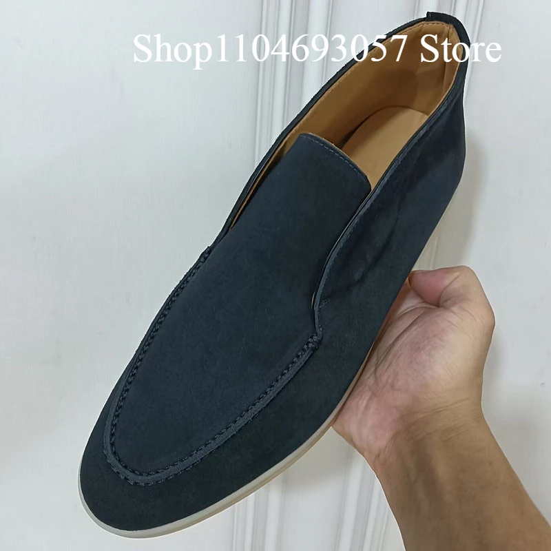 للجنسين عالية أنبوب المتسكعون أحذية رجالية عادية جميع الجلود الحقيقية المشي أحذية نسائية حذاء الكاحل جلد البقر المدبوغ #4