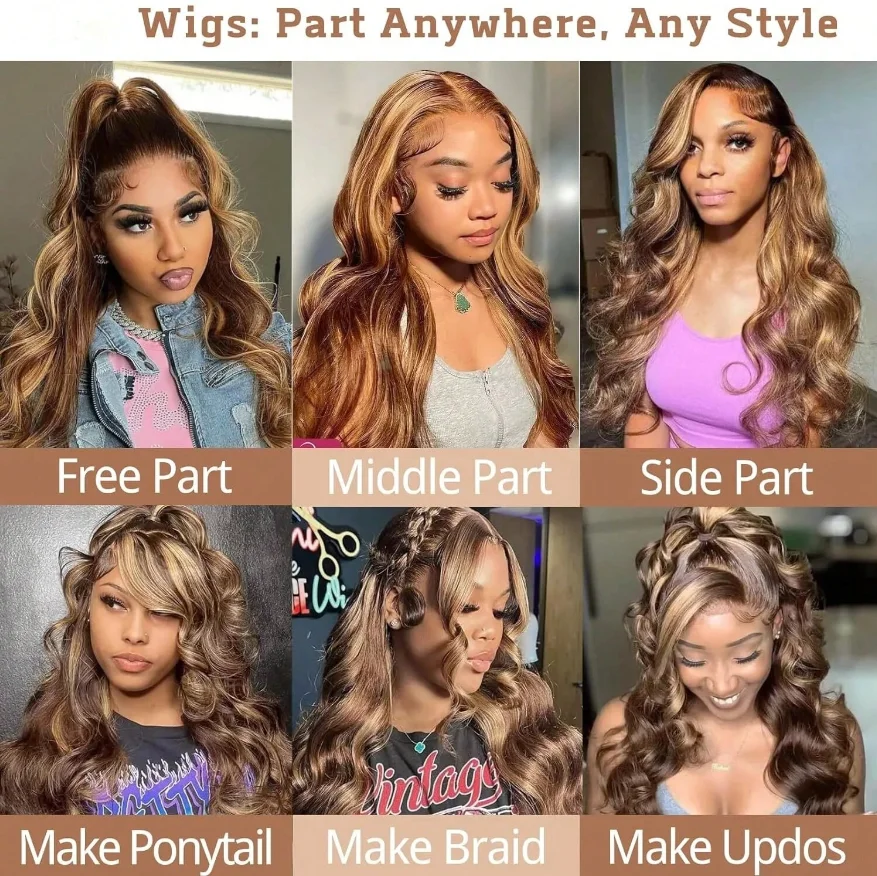 34 Polegada p4/27 destaque peruca onda do corpo perucas de cabelo humano 13x4 hd peruca frontal do laço mel loira molhada e ondulada perucas dianteiras do laço