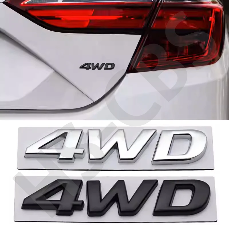 Insignia con logotipo de emblema 4WD de Metal 3D para Kia Hyundai IX25 IX35 Tucson Santafe Encino Accent i30, pegatina para puerta trasera, estilo de coche