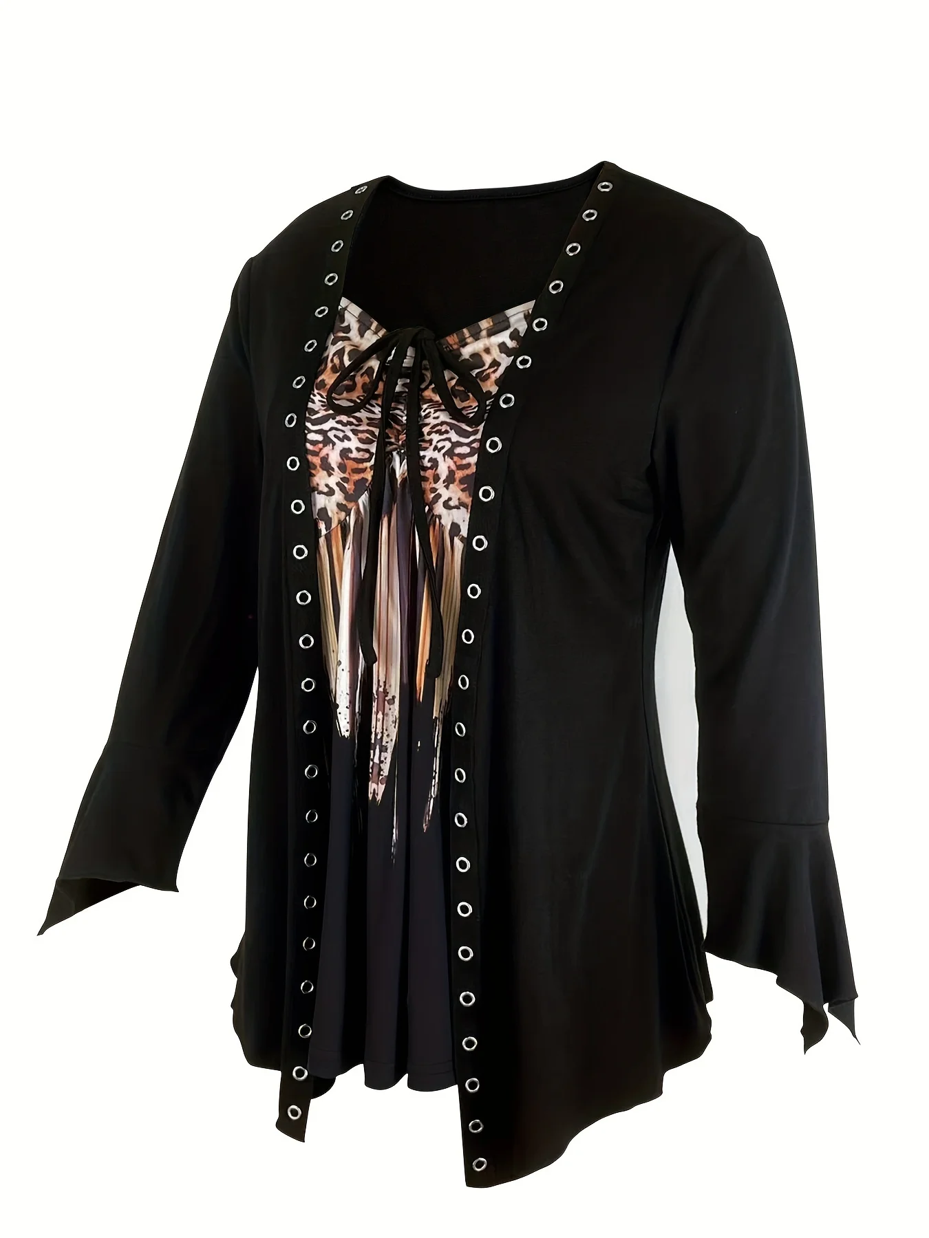 Modisches, elegantes, einfarbiges Vintage-Strick-Langarm-T-Shirt für Damen mit verlängerter Länge