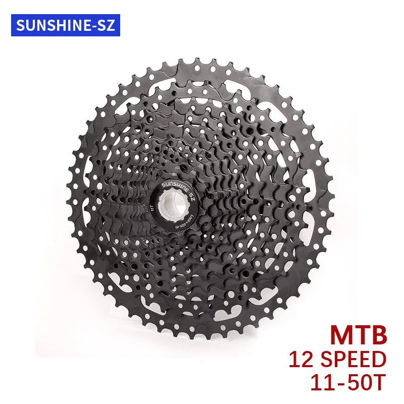 Mountain Bike 12-Speed Flying Wheel HG Card Type 11-50T Aluminum Alloy Bracket Hollow XT M8100 Gear Black