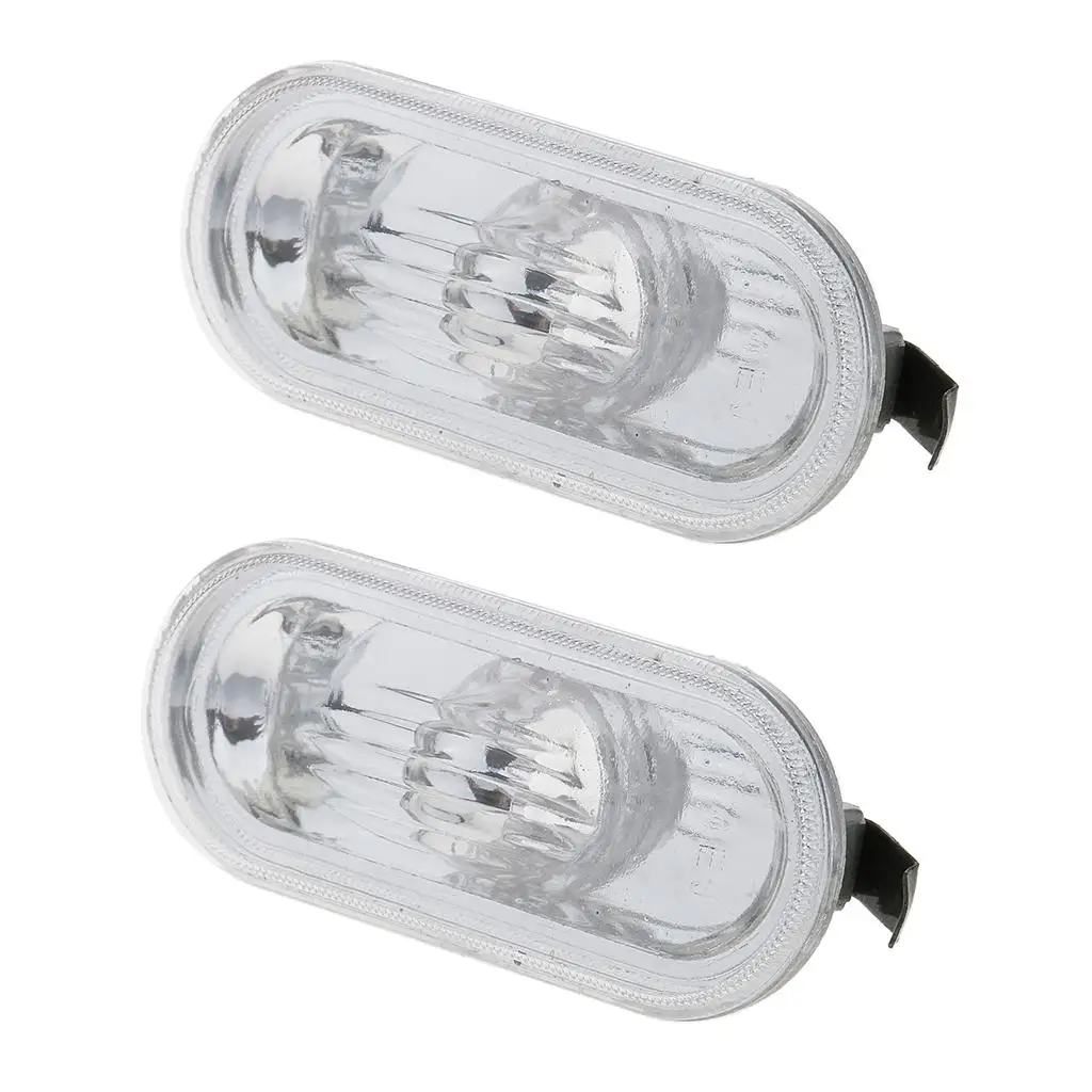 Pair Amber Side Marker Lamp Blinker Clear compatible with for VW