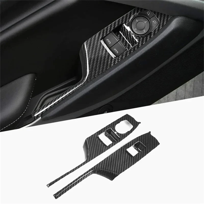 

For Chevrolet Camaro Real Dry Carbon Fiber 2016-2023 Window Lift Switch Panel Cover Trim Decor Interior Modification Accessories