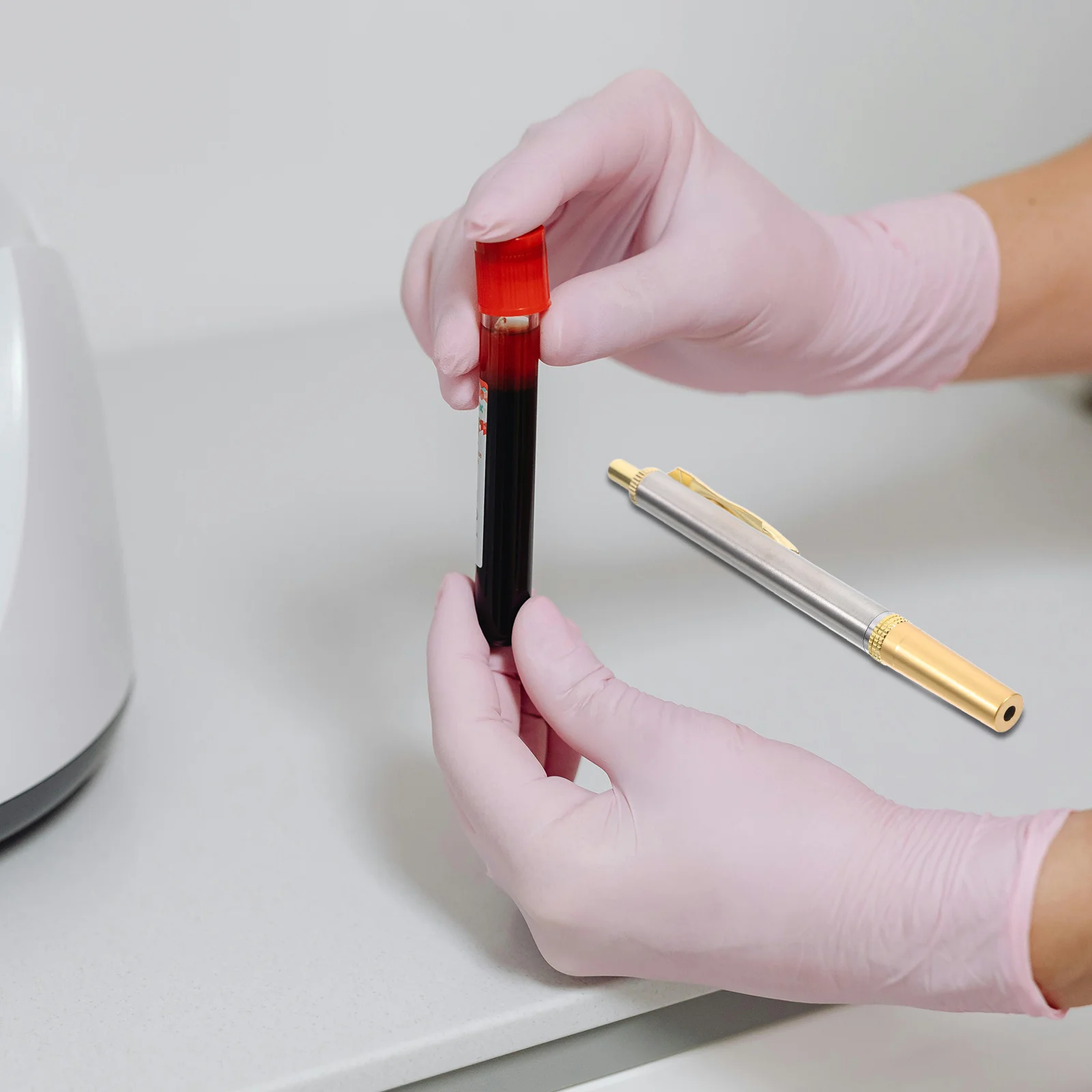 Lancet Blood Test Pen RVS Cupping Device Collection Point Lancing Safe