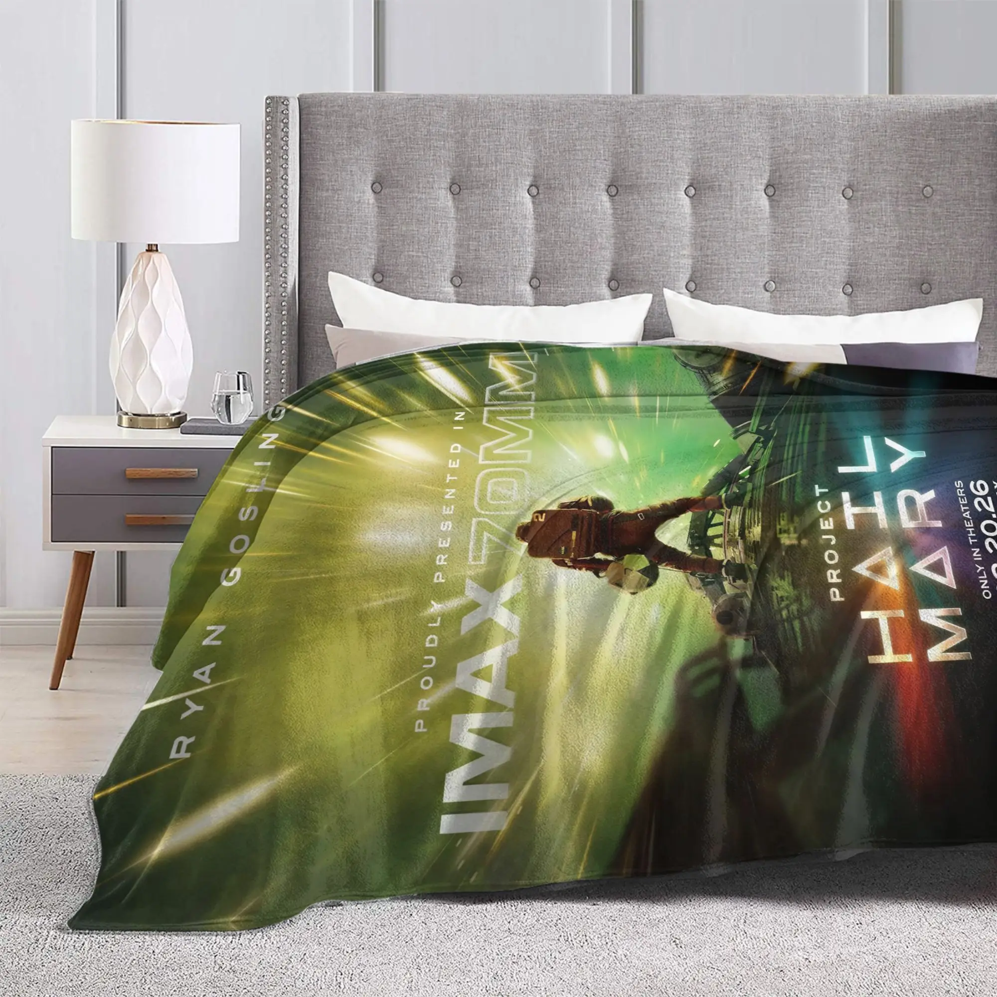 Project Hail Mary 2026 Coral Fleece Plush Throw Blankets Ryan Gosling Blankets for Home Couch Soft Bed Rug