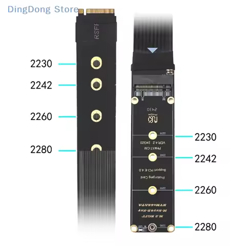 Dual Protocol PCIE4.0 M.2 M Key NVME Extension Cable Riser Card SSD Adapter For 2230 2242 2260 2280 M.2 PCI-e / M2 NGFF SATA SSD