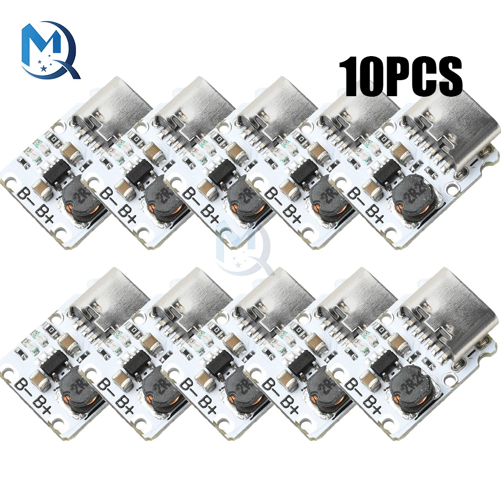 

1-10Pcs DC 5V Charge/Discharge Module 1.2A Mini Li-ion Battery Charging Module Boost Power Supply Board with Protection Type C