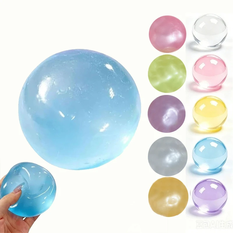 Vaseline Coconut Oil Filled Fidget Ball Pearl Transparent Color Stress Relief Sensory Toy Portable Handheld Calming Toy for ADHD