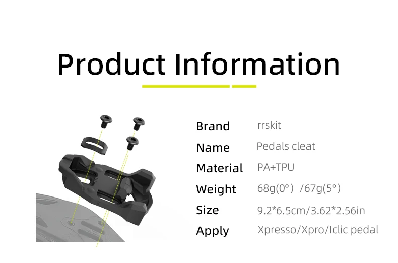 RRSKIT Fahrradpedalplatten Fahrrad selbstsichernde Pedalklampe für Zeitradpedalschuhe Stollen für Xpresso/Xpro/lclic Pedale – Detail 3