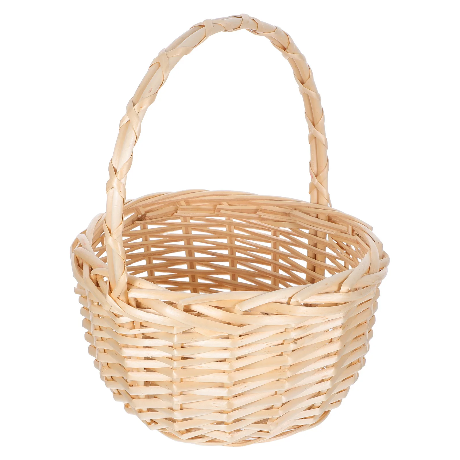 

Willow Woven Picnic Basket Round Handmade Lightweight Storage Hamper For Wedding Party Favors Easter Candy Fruit Outdoor