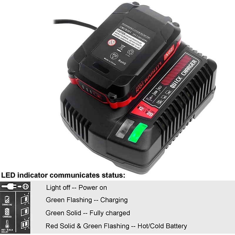 

battery charging tool CMCB104 Battery Charger for V12/V20 Lithium Battery CMCB204 CMCB202 CMCB201 CMCB209