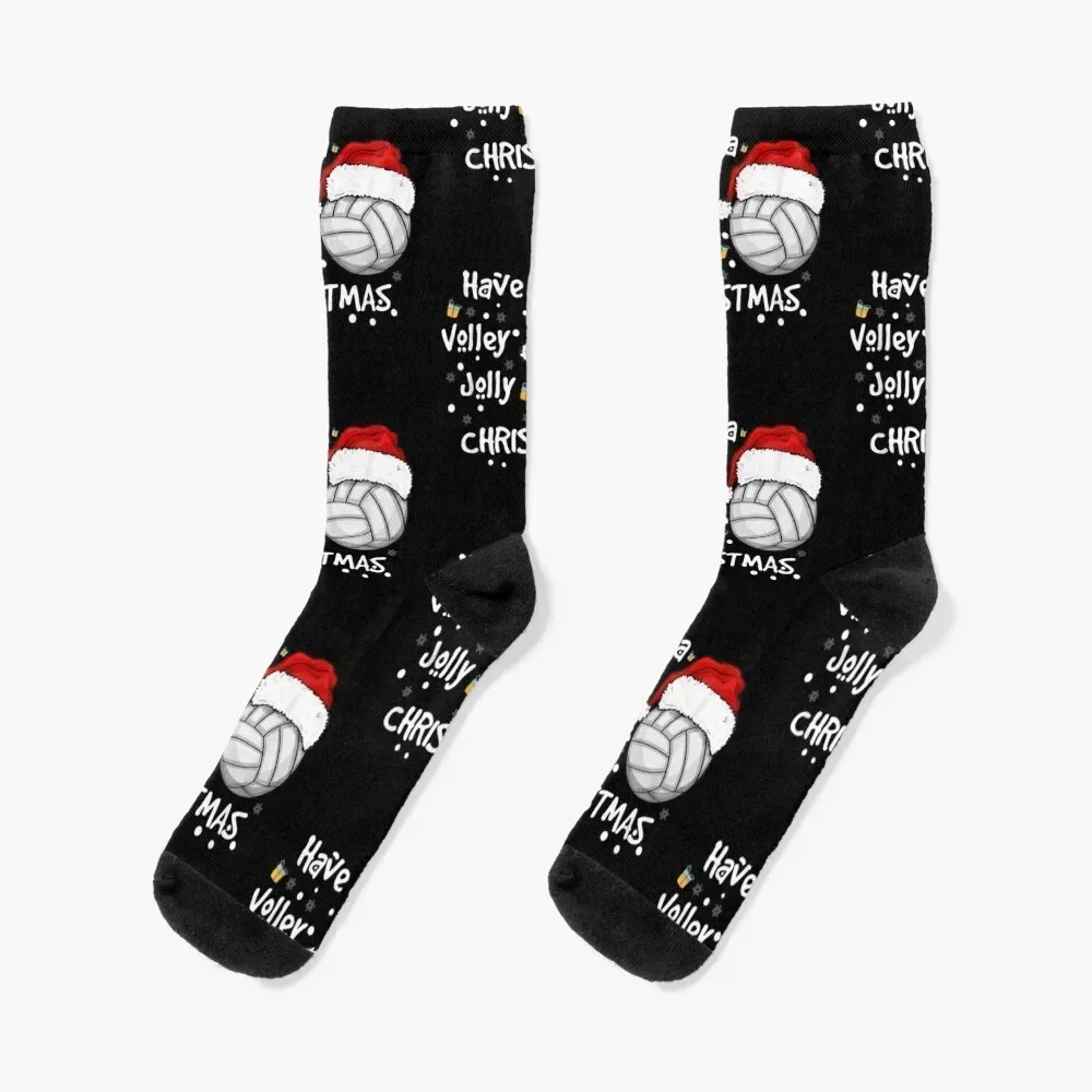 Christmas Volleyball Have a Volley Jolly Christmas Socks Non-slip Thermal man winter Running christmass gift Man Socks Women's