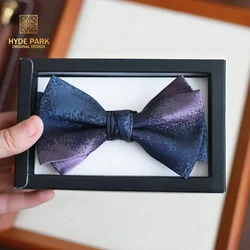 Blue and purple magic color wedding fashion British groom and groomsman gift box wedding men's bow tie