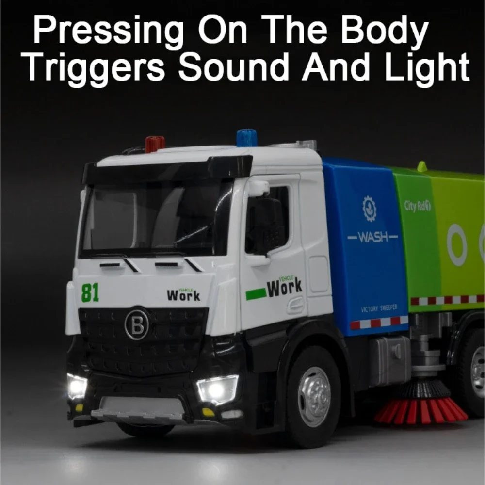 Simulated Alloy Diecast Car Model Toy Sprinkler Sweeper Engineering Sanitation Cars Model Decoration Children Birthday Toys Gift