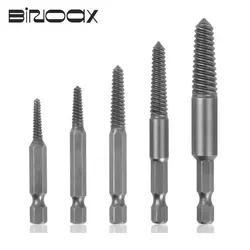 Binoax 5 Pcs Damaged Stripped Screw Extractor Remover Tool and Drill Bit Set Broken Bolt Extractor and Screw Remover Set