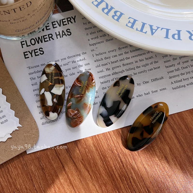 French Style Hair Clips for Girls and Women Acetate Barrettes Korean Fashion Alligators Y2K Hair Accessories 4cm