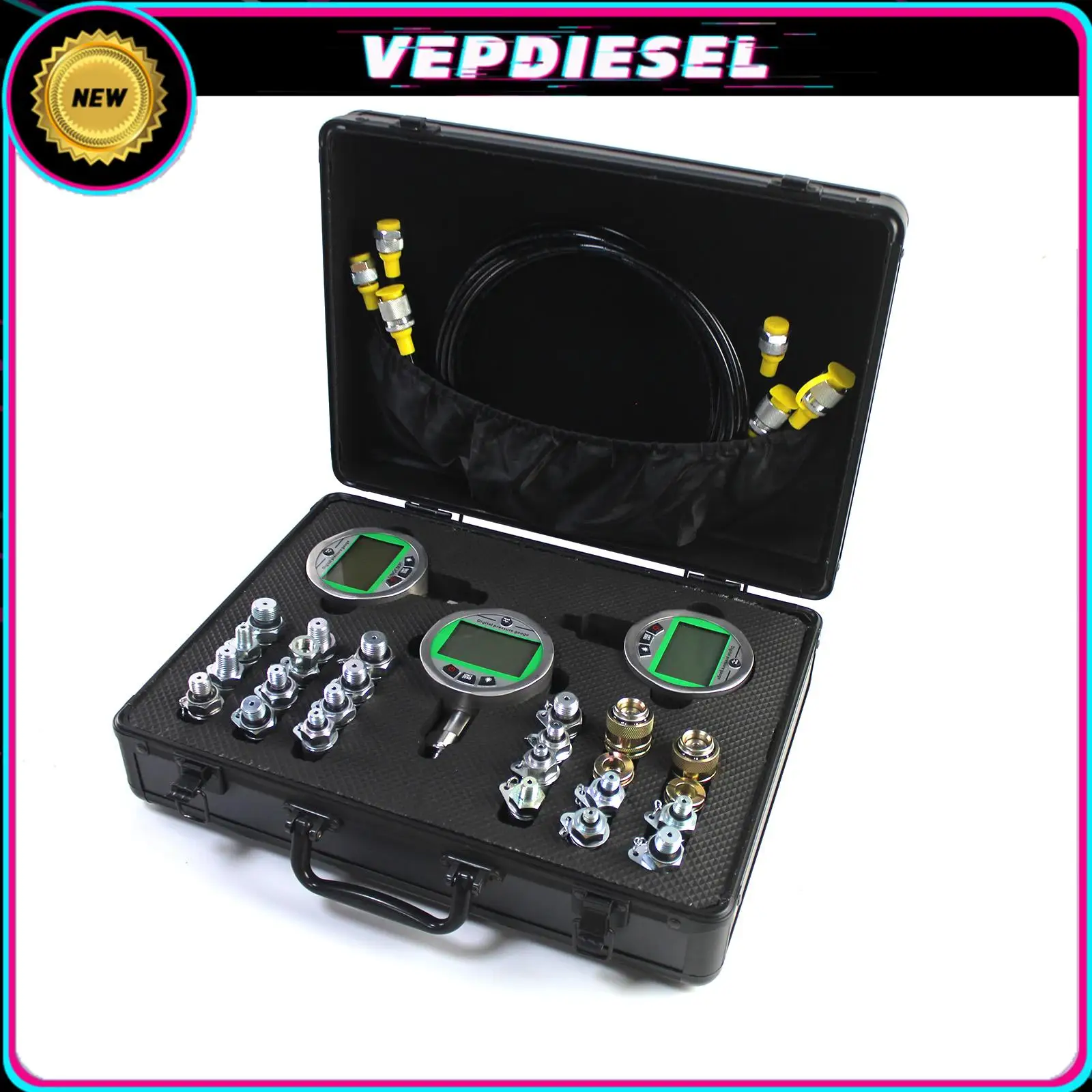 

Цифровой гидравлический манометр 16/70 МПа, тестовый комплект с тестовыми муфтами для шланга, быстроразъемное соединение для чехла Cat Komatsu