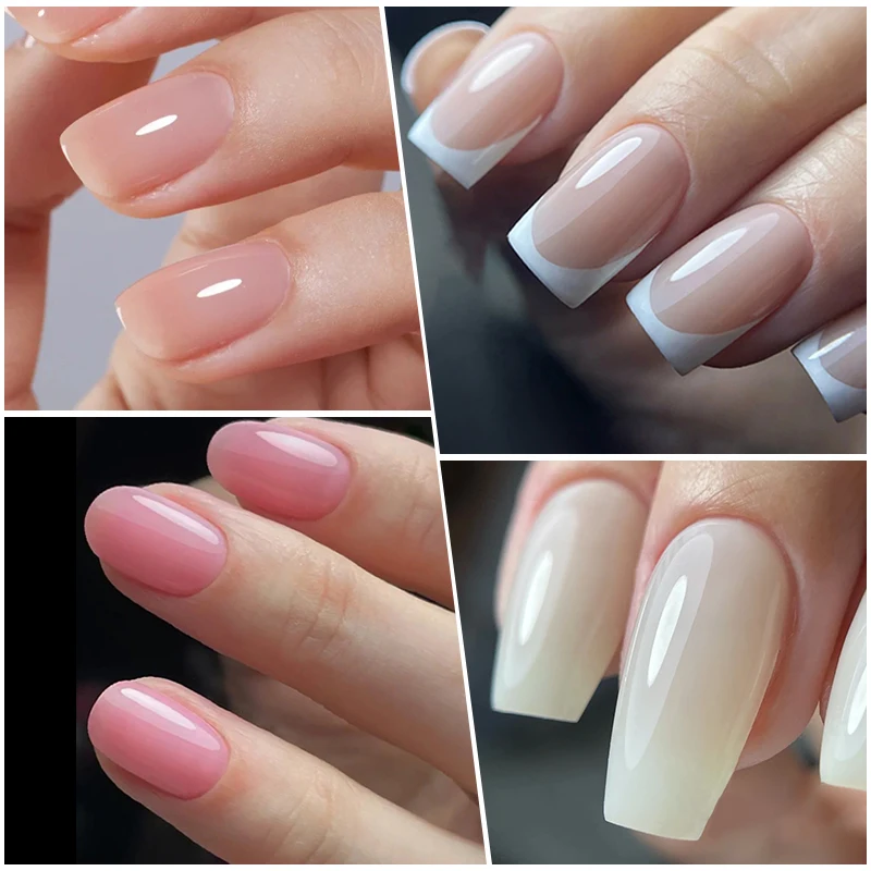 BORN PRETTY 10ml Gel de construcción rápida Gel de Color gelatina semitransparente fortalecedor de esmalte de uñas Soak Off UV desnudo brillo rosa