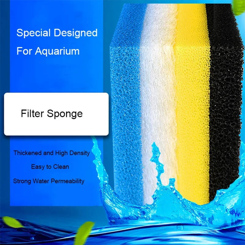 

Black, blue, yellow 32cmx12cm Filtration Foam Aquarium Fish Tank Biochemical Filter Sponge Pad Skimmer Sponge Supply Tank