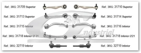 LEFT AND RIGHT ARM SUSPENSION KIT 4B0407151P 4B0407151P