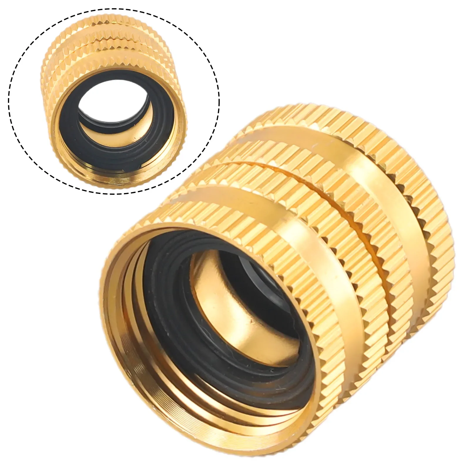 

Heavy Duty Two Way Female Female Connector, Solid Brass Garden Hose Female To Female Adapter, Leak Proof And Easy To Use