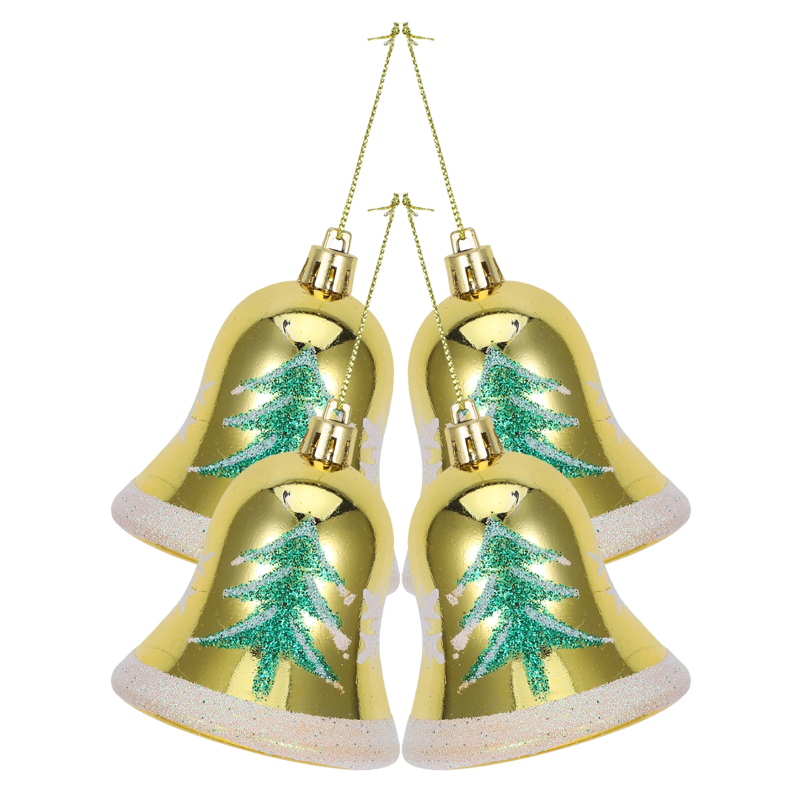 

4Pcs Christmas Tree Hanging Ornaments Decorative Xmas Bell Pendant for Festive Home Decor