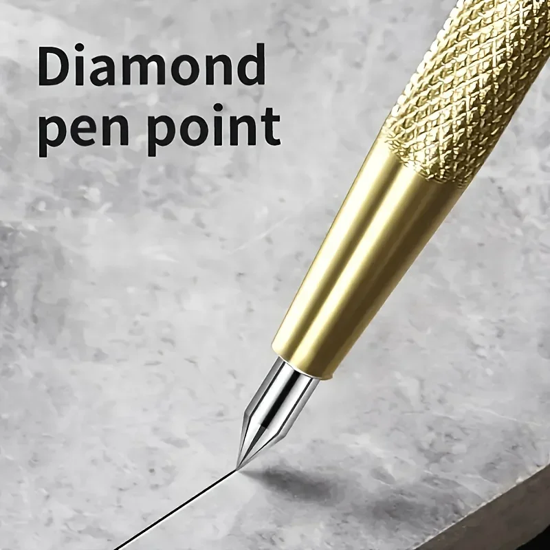 

2Pcs diamond nib titanium pen, precision metalworking and woodworking tools for cutting glass, tiles, metal and wood Knife