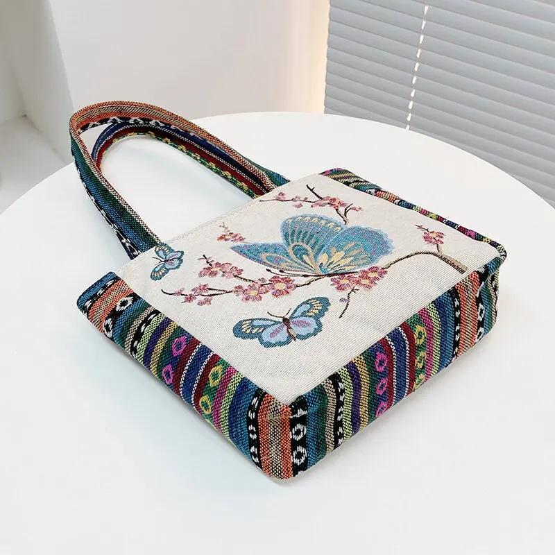 New Ethnic Style Bento Bag Office Handbag Student Canvas Handbag Chinoiserie Style Bag