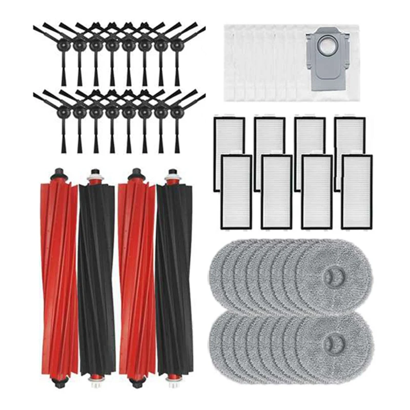 로보락 V20 P10S 프로용 메인 사이드 브러시 걸레 천, 헤파 필터 먼지 봉투 액세서리, 교체 예비 부품