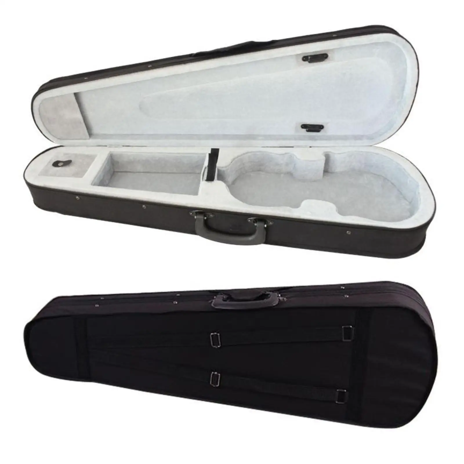 Lightweight Oblong Violin Case 4/4 Durable Oxford Foam Portable Carrying Bag with Bow Holder for Violin Maintenance