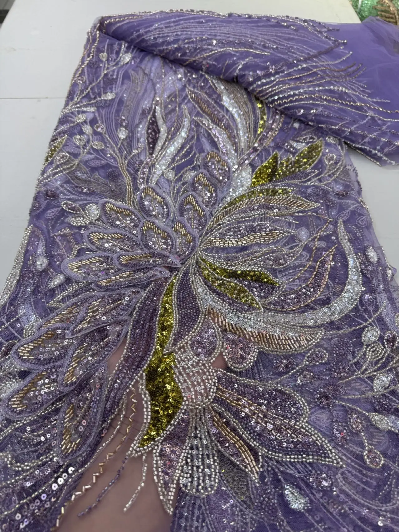 2025 Latest High Quality African Nigerian With Tulle Sewing Lace Fabric Guipure Embroidery Dresses Sequins 5Yards JY499