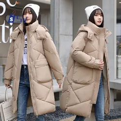 Sy New Winter Women Parka Hooded Jackets Thicken Warm Cotton-padded Puffer Coats Casual Long Parkas Clothes Loose Outerwear