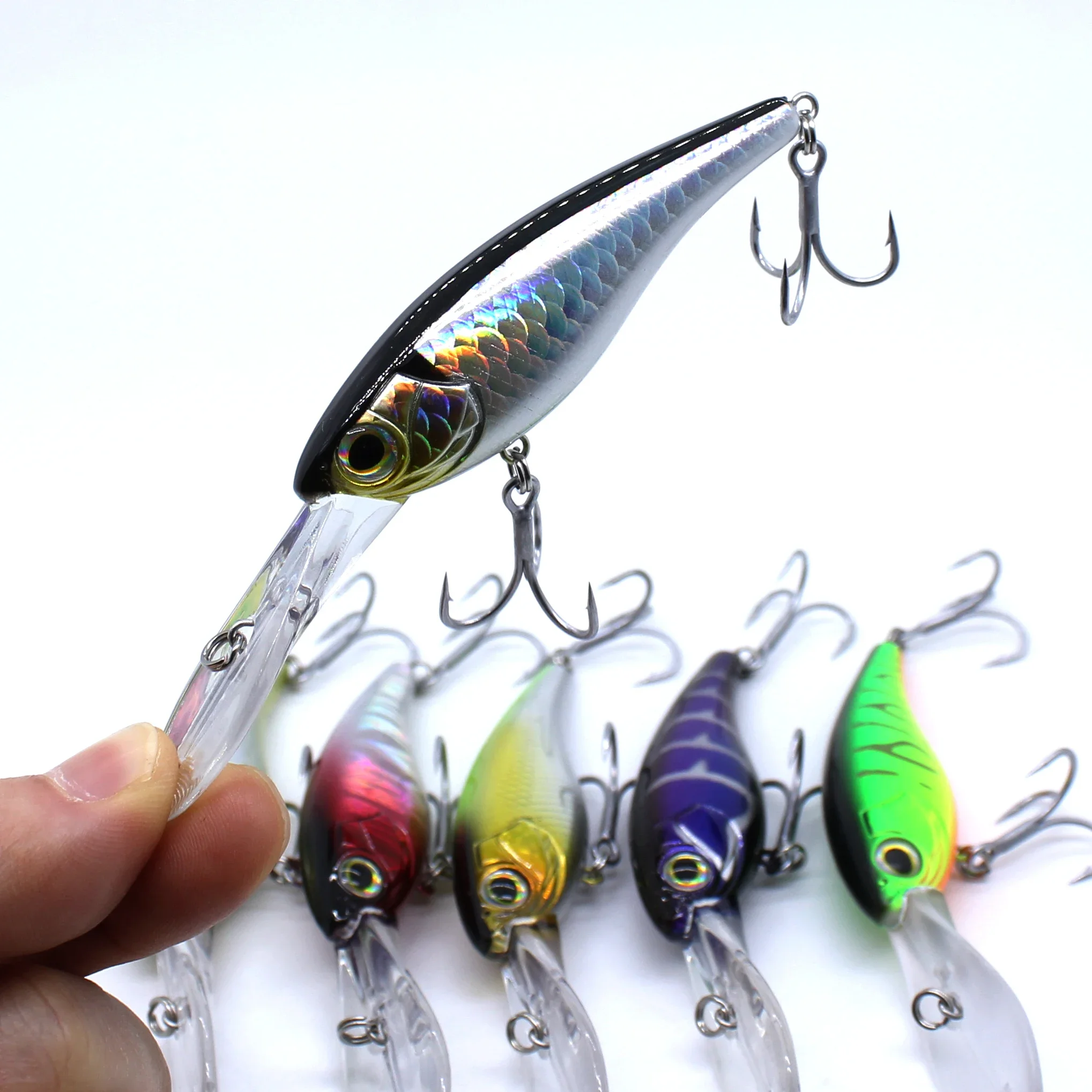 Slow Sinking Crankbait Minnow 60mm 6g 70mm 10g Shad Hard Bait Wobbler Deep Diver Depth 0-4m Fishing Lure Jerkbait Long Casting