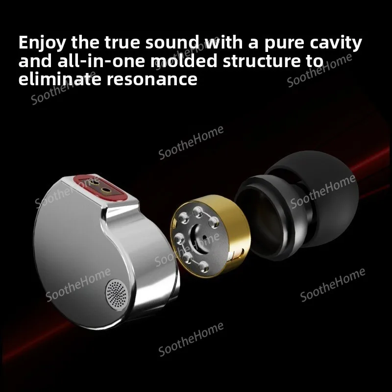 High-performance Dual-magnetic LCP Diaphragm Dynamic Coil Metal in-ear Wired Headphones