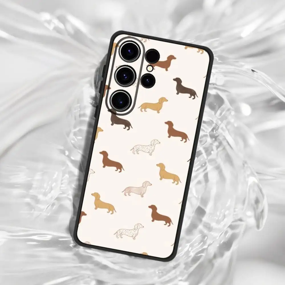 Custodia per telefono Bassotto Dog Love Custodia morbida in silicone nero per SamsungS25,24,23,22,21,30,Ultra,20,Plus,Fe,Lite,10,5G