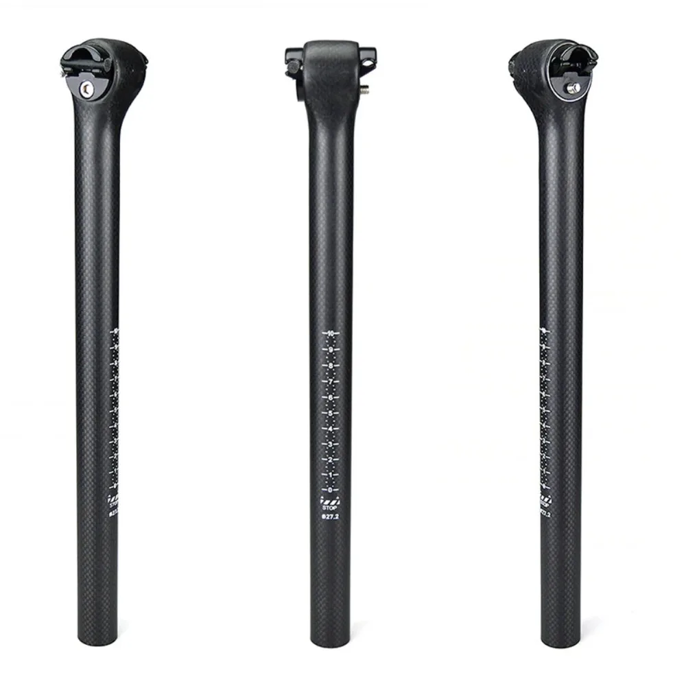 

New carbon fiber round-head bicycle seat post, straight-head seat post,suitable mountain bike,with rear - floating design