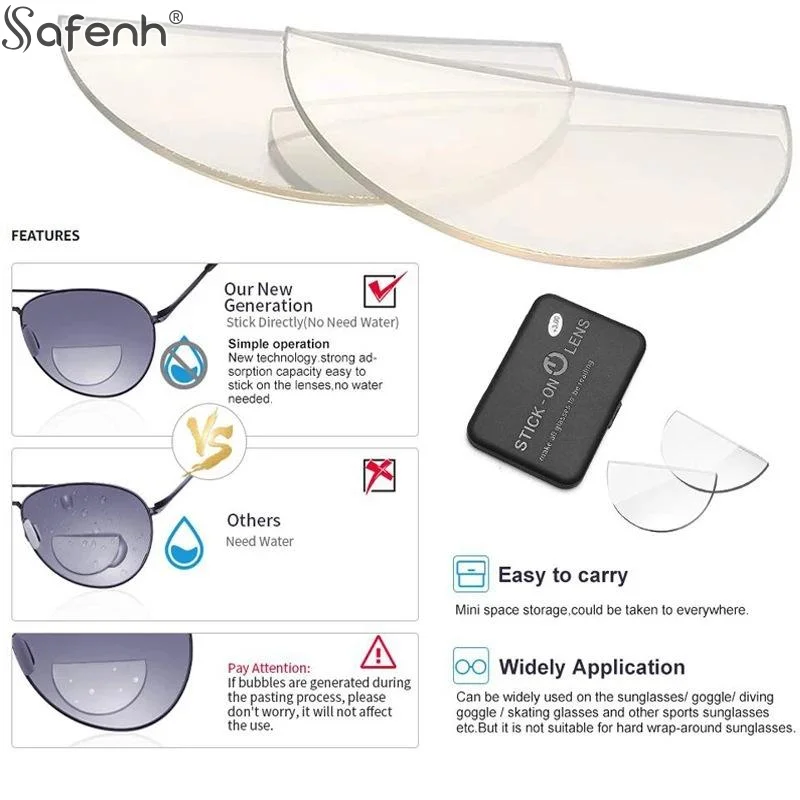 1pair 1pair  Liquid Silicone Bifocal Reading Glasses Lens Stick-on Lenses Unisex Portable Reusable Compact Lenses - Aliexpress Deal